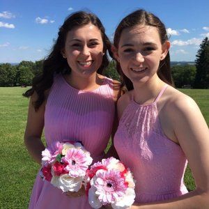 Azazie Mariam Bridesmaid Dress Candy Pink Size 2